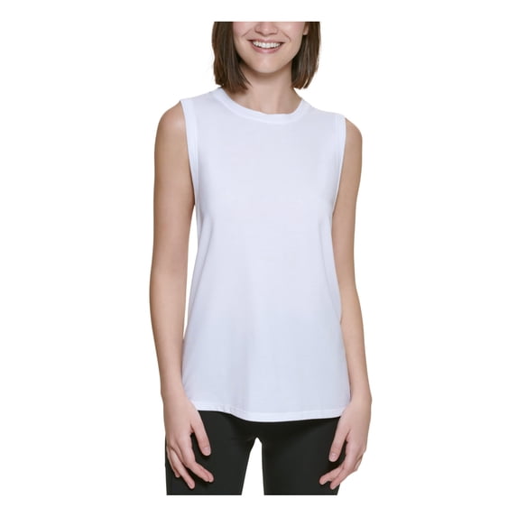 CALVIN KLEIN PERFORMANCE Womens White Moisture Wicking Sleeveless Scoop Neck Tank Top XXL