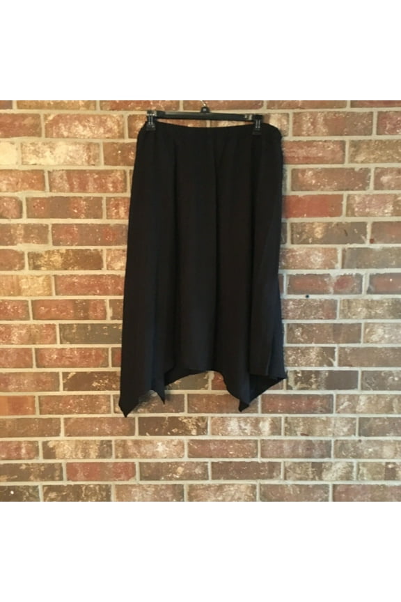 Plus Size Handkerchief-Hem Skirt, Black , Size 2X