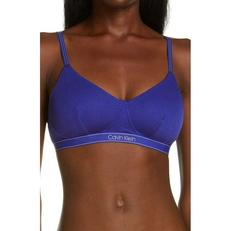CALVIN KLEIN Purple Parade Pure Ribbed Lightly Lined Bralette, US Medium,  NWOT 