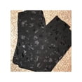 thumbnail image 1 of CALVIN KLEIN Womens Black Embossed Slim Fit Floral Pants 10, 1 of 2