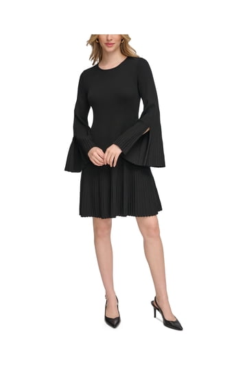 calvin klein bell sleeve dress black Sheath Dresses sleeveless calvin klein black dress