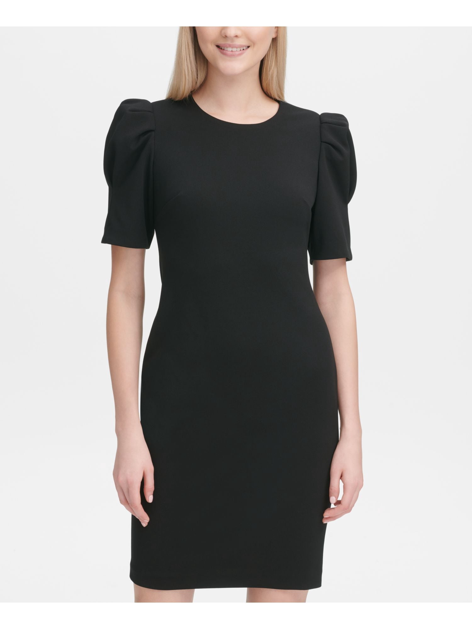 sachin and babi light blue dress Calvin Klein Bell Sleeve Sheath Dress