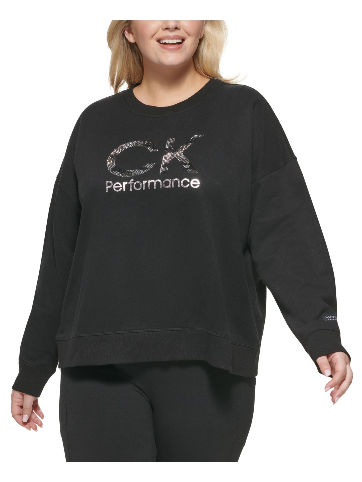 CALVIN KLEIN PERFORMANCE Womens Purple Stretch Embellished Ribbed