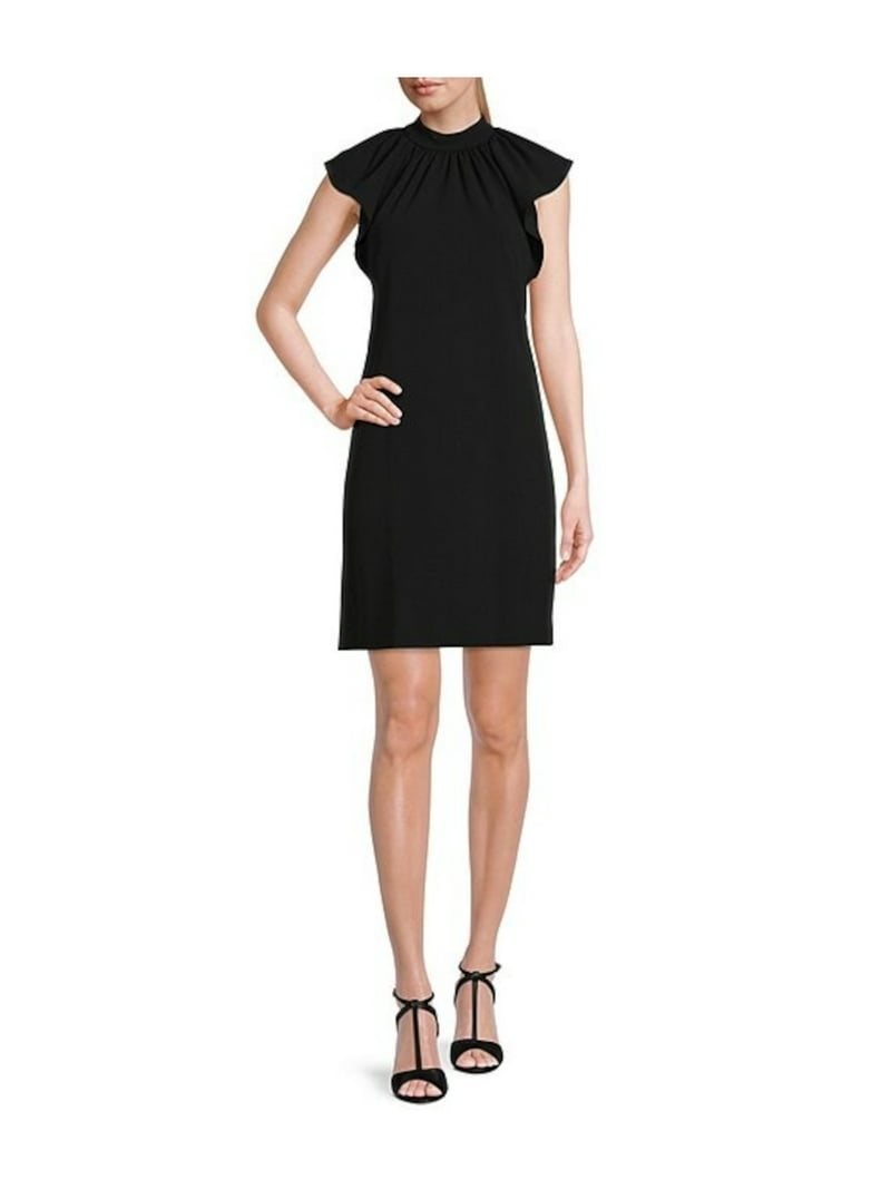 Womens Dresses Calvin Klein Ruffle Neck Sheath Dress CALVIN KLEIN