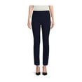 thumbnail image 1 of CALVIN KLEIN Womens Black Stretch Zippered Pocketed Ankle Length Wear To Work Straight leg Pants 4, 1 of 1