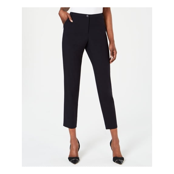 CALVIN KLEIN Womens Black Zippered Pocketed Wear To Work Cropped Pants 16