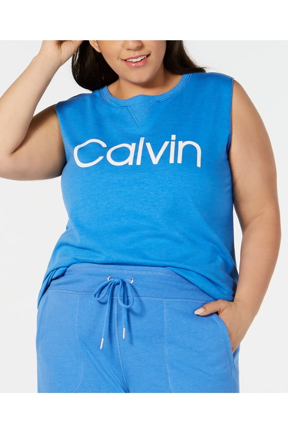 Womens Blue Printed Cap Sleeve Jewel Neck Top Plus 1X