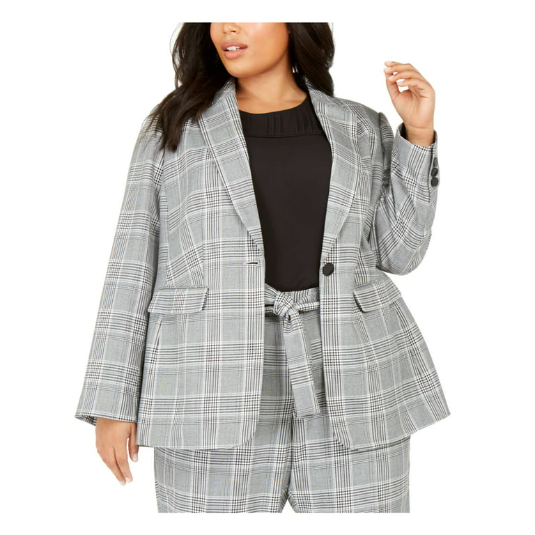 Afkorten Manier Barmhartig CALVIN KLEIN Womens Gray Plaid Wear To Work Suit Jacket Plus 16W -  Walmart.com
