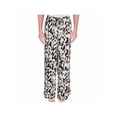 thumbnail image 1 of CALVIN KLEIN Womens Ivory Animal Print Wide Leg Wear To Work Pants Size: M, 1 of 2