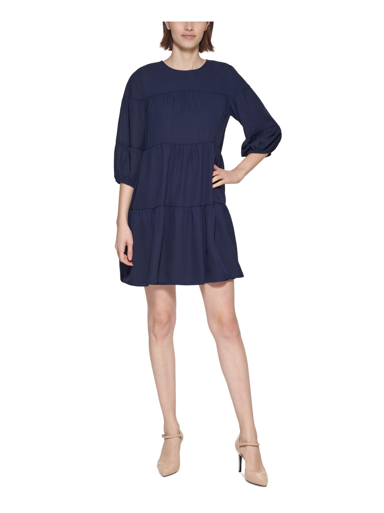 Calvin klein navy blue long dress online
