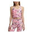 thumbnail image 1 of CALVIN KLEIN Womens Pink Moisture Wicking Racerback Cropped Quick Dry Stretch Printed Sleeveless Scoop Neck Active Wear Tank Top M, 1 of 2