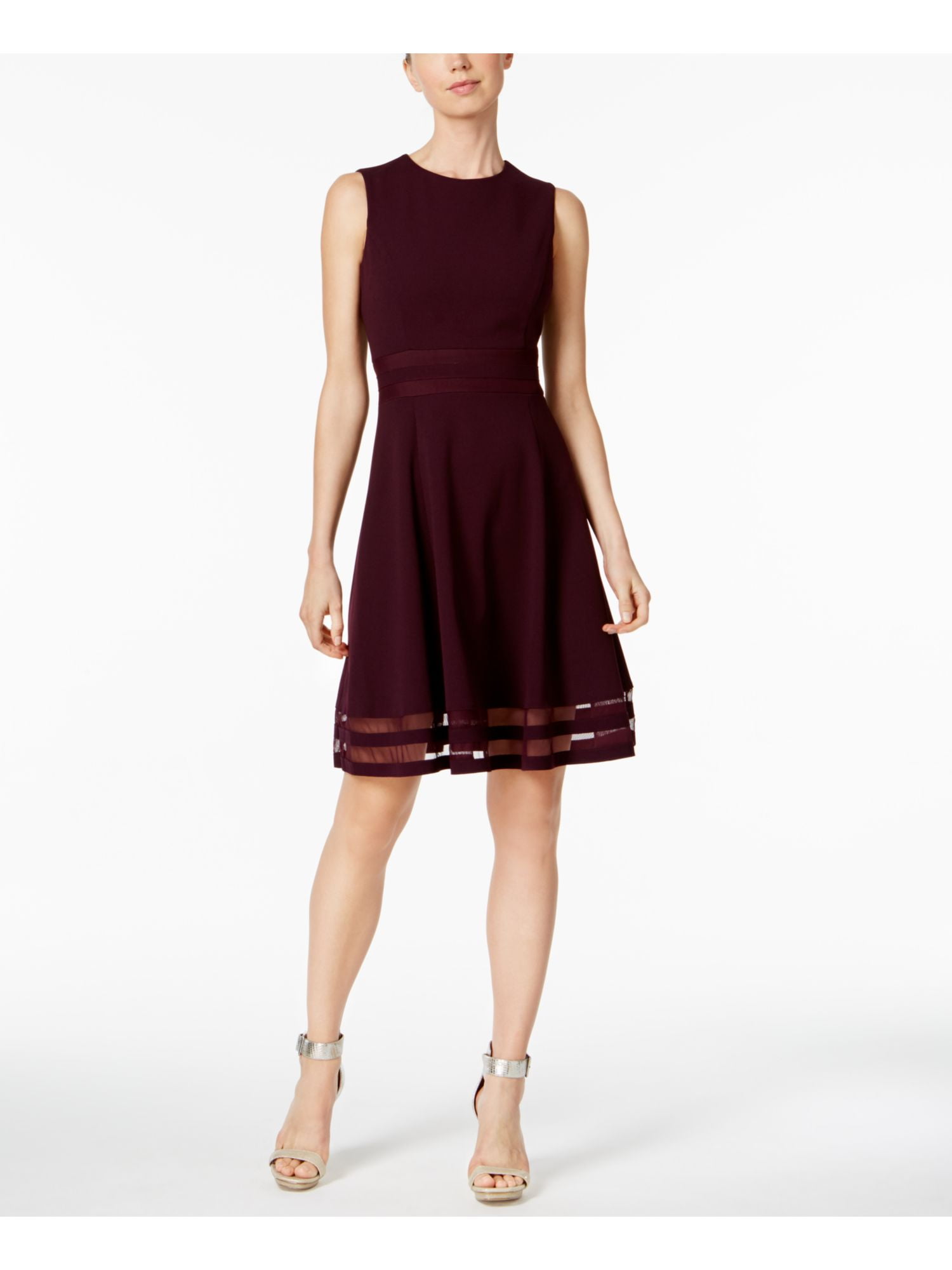 CALVIN KLEIN Womens Purple Sleeveless Above The Knee Dress Petites 4P -  Walmart.com