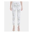 thumbnail image 1 of CALVIN KLEIN Womens White Floral Pants Size: 4, 1 of 3