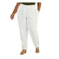thumbnail image 1 of CALVIN KLEIN Womens White Pocketed Zippered Hook And Bar Closure Pleated Wear To Work Straight leg Pants Plus 16W, 1 of 5