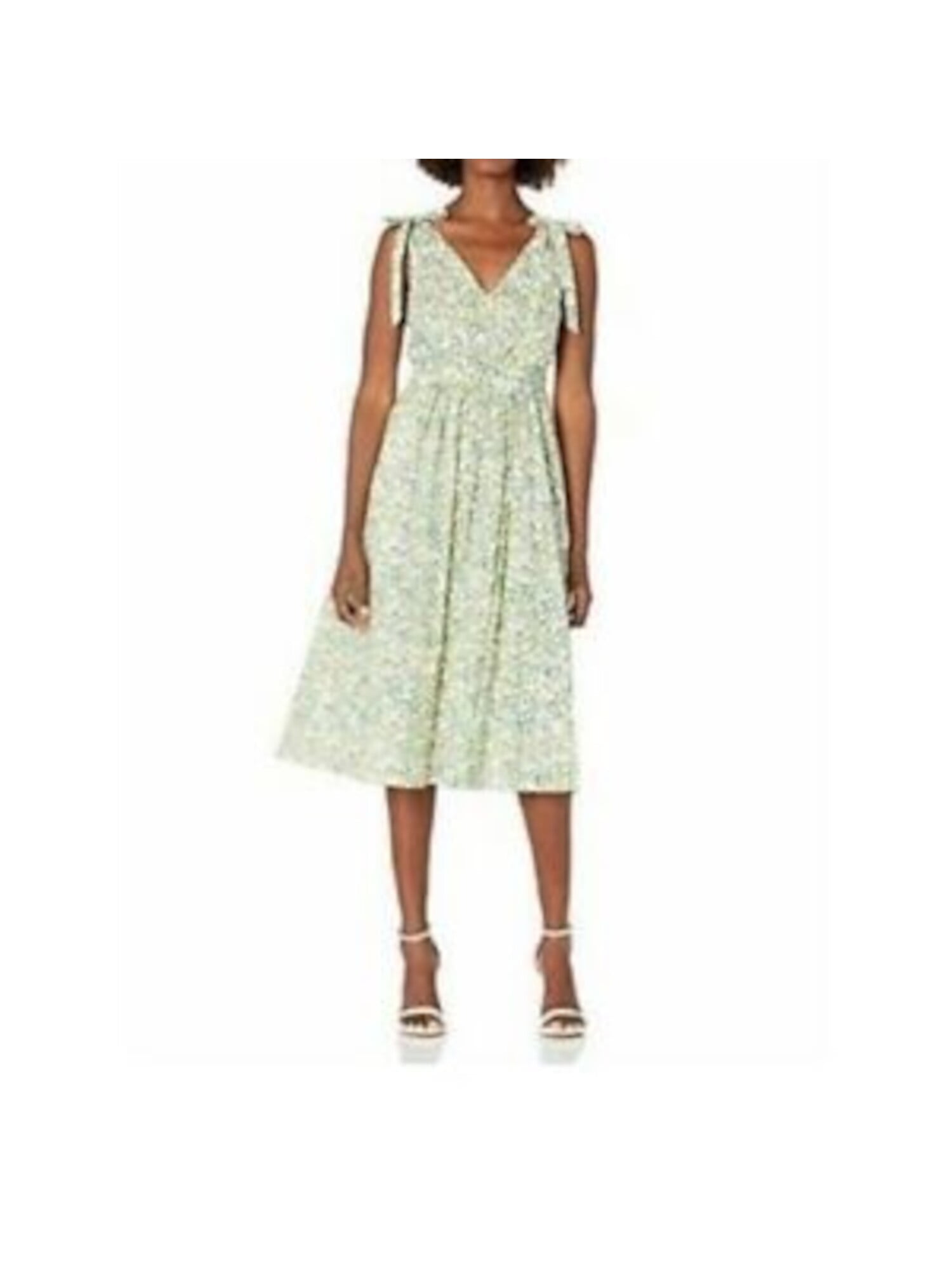 CALVIN KLEIN Womens White Sleeveless Below The Knee Fit Flare Evening Dress 2 Walmart