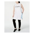 thumbnail image 1 of CALVIN KLEIN Womens White Sleeveless Crew Neck Mini Shift Dress Plus 1X, 1 of 2