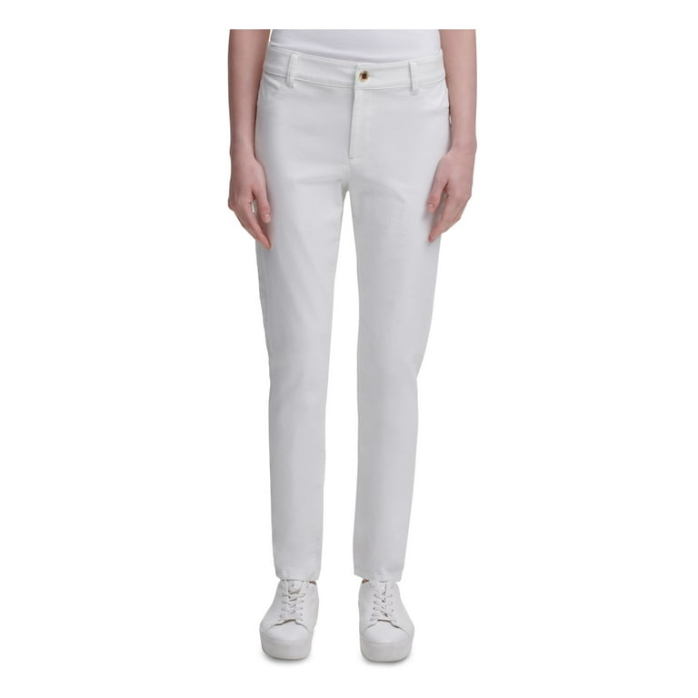 Calvin Klein Womens White Stretch Pocketed Skinny Pants 14