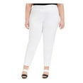 thumbnail image 1 of CALVIN KLEIN Womens White Zippered Evening Skinny Pants 14W, 1 of 5
