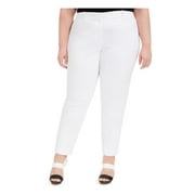 CALVIN KLEIN Womens White Zippered Evening Skinny Pants Plus 22W