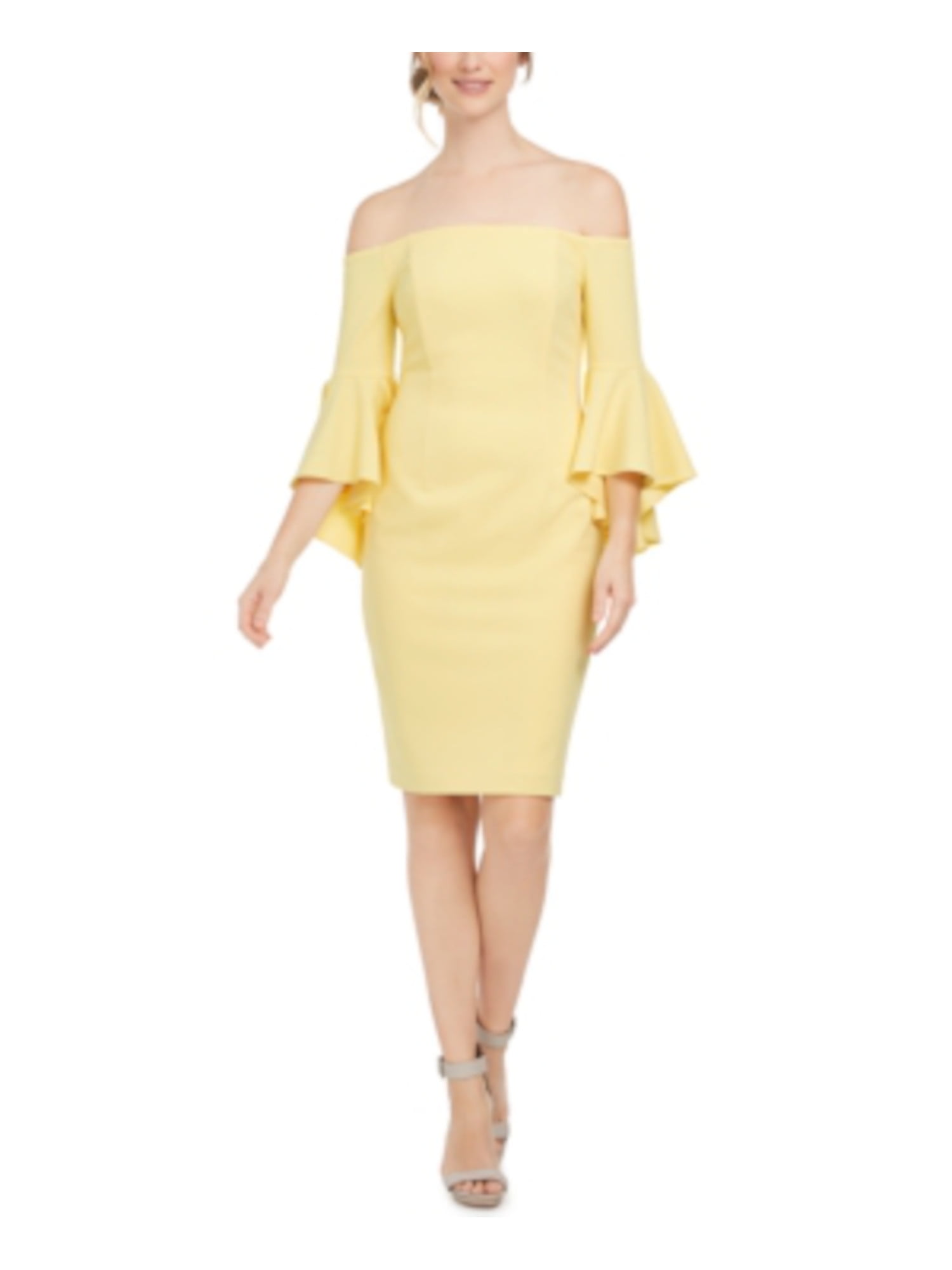 Calvin klein store yellow sheath dress