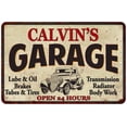 thumbnail image 1 of CALVIN'S Garage Man Cave Metal Sign Decor 8x12 108120014158, 1 of 1