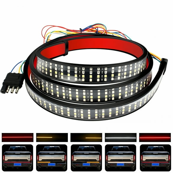 CALVORA 2026 New 12V Led Truck Tailgate Light Bar with Turn Signal Brake Double Flash Lights 49" for Enhancing Vehicle Visibility, Improving Safety, Night Driving, Truck Lighting, Rear-End Alert.