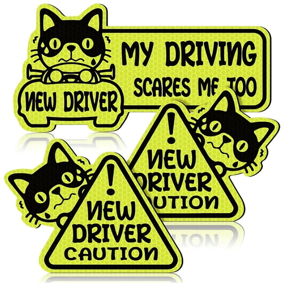 CALVORA 2026 New 6 Reflective Student Driver Magnet for Car New Driver Please Be Patient Sign Keep Distance Decal Automotive Magnets Safety Vehicle Sign