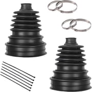 CALVORA 2Pcs Cv Boot Repair Kit,High-Temperature Resistant Axle Boot with 4 Stainless Steel Clamps & 6 Cable Ties,Leakproof Vehicle Drive Shaft Cover,For Most 19Mm to 24Mm Shaft Vehicles Black