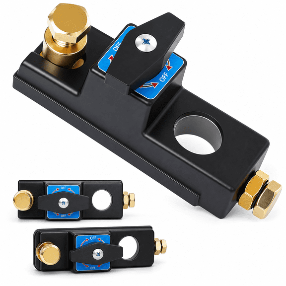CALVORA Heavy Duty Battery Disconnect Switch with Quick Release - Universal Master Isolator Kill Switch for Car, Boat, RV - Power Cut Off Shut Off Safety Switch (1)