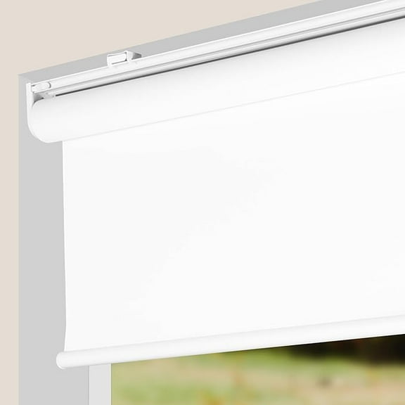 CALYX INTERIORS Blackout Roller Shades, Thermal Insulating Blinds, Cordless, 46.5"W x 48"H, White