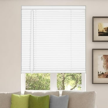 CALYX INTERIORS Room Darkening Vinyl Mini Blinds, Cordless, 1" Slat, 20" W x 60" H, White