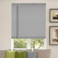 thumbnail image 1 of CALYX INTERIORS Room Darkening Vinyl Mini Blinds, Cordless, 1" Slat, 36" W x 36" H, Light Gray, 1 of 6
