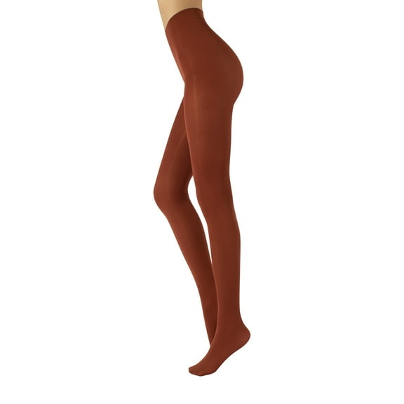 CALZITALY Opaque Colour Tights | Thick Tights | Microfiber 3D Pantyhose | 80 DEN | M, L, XL | Italian Hosiery |(L, BURNT HENNA)
