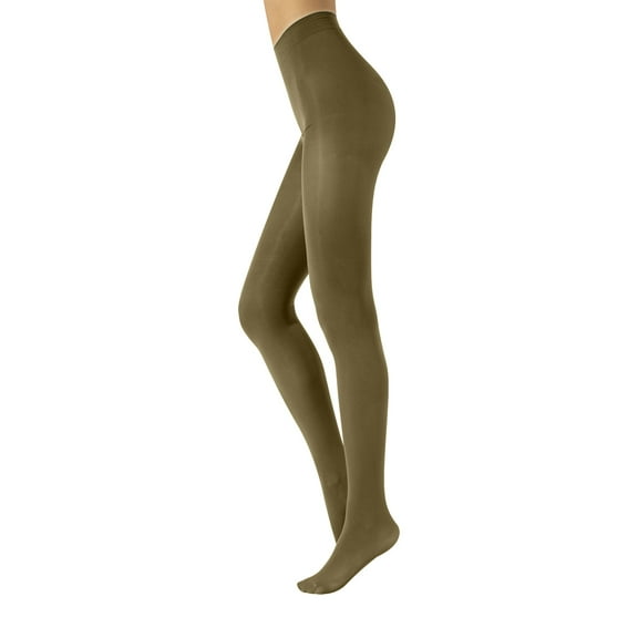 CALZITALY Opaque Colour Tights | Thick Tights | Microfiber 3D Pantyhose | 80 DEN | M, L, XL | Italian Hosiery |(L, OLIVE GREEN)