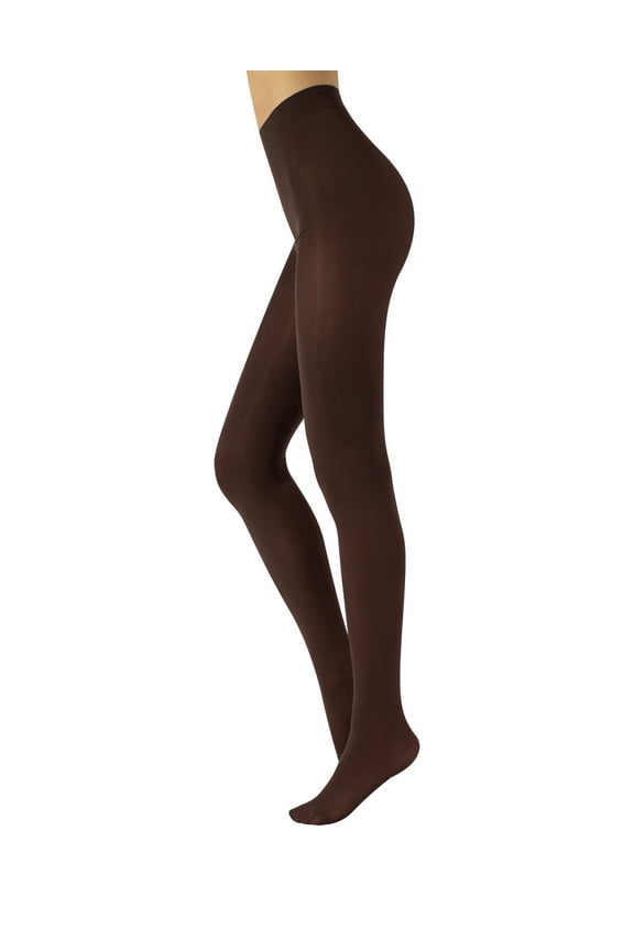 Opaque Colour Tights | Thick Tights | Microfiber 3D Pantyhose | 80 DEN | M, L, XL | Italian Hosiery |(M, BROWN)