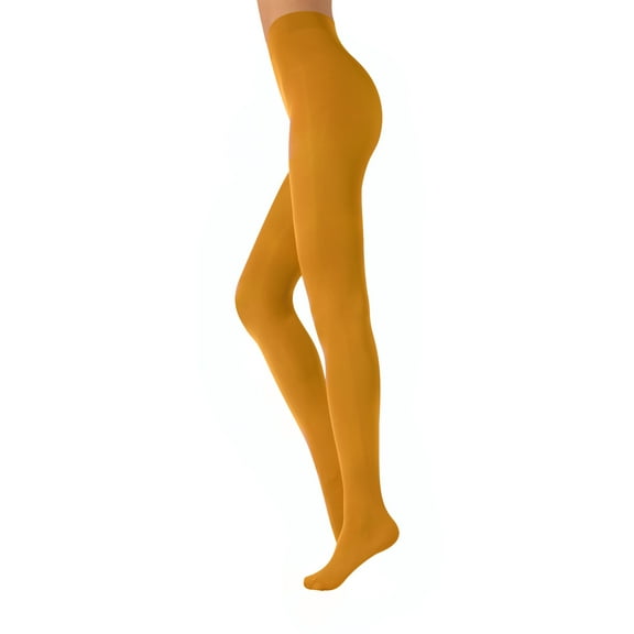 CALZITALY Opaque Colour Tights | Thick Tights | Microfiber 3D Pantyhose | 80 DEN | M, L, XL | Italian Hosiery | (S, OCHRE)