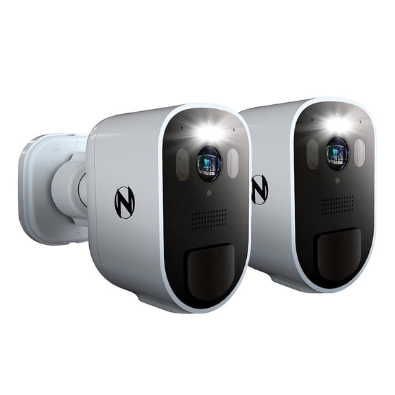 Night Owl Wire Free 2K Spotlight Cameras with 2-Way Audio - 2 Pack - White