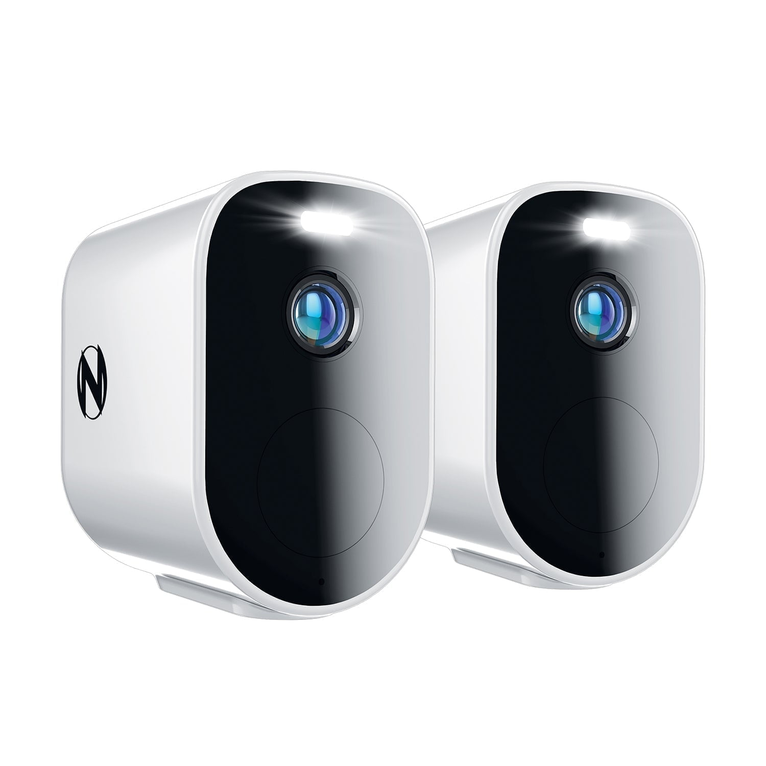 Night Owl Wire Free (Battery) 2K Spotlight Cameras with 2-Way Audio and Audio Alerts and Sirens - 2 Pack - White