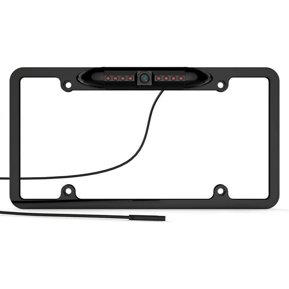 CAM114 Backup Camera Frame License Plate HD Night Vision Rear View 170 Angle Waterproof Compatible with Jensen Car Radio CAR110W CAR710 CAR710X CAR8000 CAR910W CAR910X CDR7011 CM901MIR CMR2720