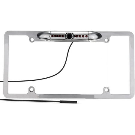 CAM125 Backup Camera Frame License Plate HD Night Vision Rear View 170° Angle Waterproof Compatible with Jensen Car Radio CAR110W CAR710 CAR710X CAR8000 CAR910W CAR910X CDR7011 CM901MIR CMR2720