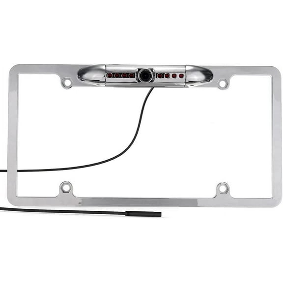 CAM125 Backup Camera Frame License Plate HD Night Vision Rear View 170 Angle Waterproof Compatible with Jensen Car Radio CAR110W CAR710 CAR710X CAR8000 CAR910W CAR910X CDR7011 CM901MIR CMR2720