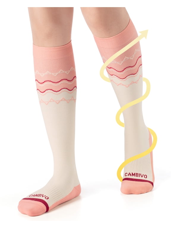 Compression Socks for Women and Men, 15-20 mmHg Knee High Womens Socks for Pregnancy and Running, Diabetic Socks for Nurses and Flying Travel-S-XXL