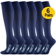thumbnail image 1 of CAMBIVO Compression Socks for Women and Men, 6 Pairs Compression Stockings, 20-30mmHg Knee High Socks Best for Pregnancy, Running, Travel, Athletics, Nurse, Flight,, 1 of 7
