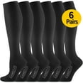 thumbnail image 1 of CAMBIVO Compression Socks for Women and Men, 6 Pairs Compression Stockings, 20-30mmHg Knee High Socks Best for Pregnancy, Running, Travel, Athletics, Nurse, Flight,, 1 of 8