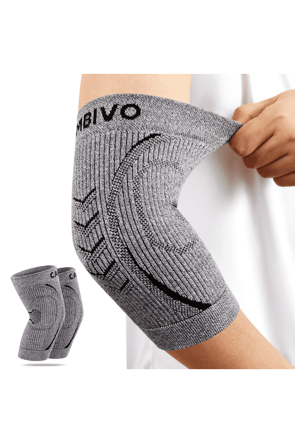 Elbow Braces for Tendonitis and Tennis, Compression Arm Sleeve Support for Golfers Elbow, Bursitis, Arthritis, Swelling & Pain Relief (Unisex 1 Pair)