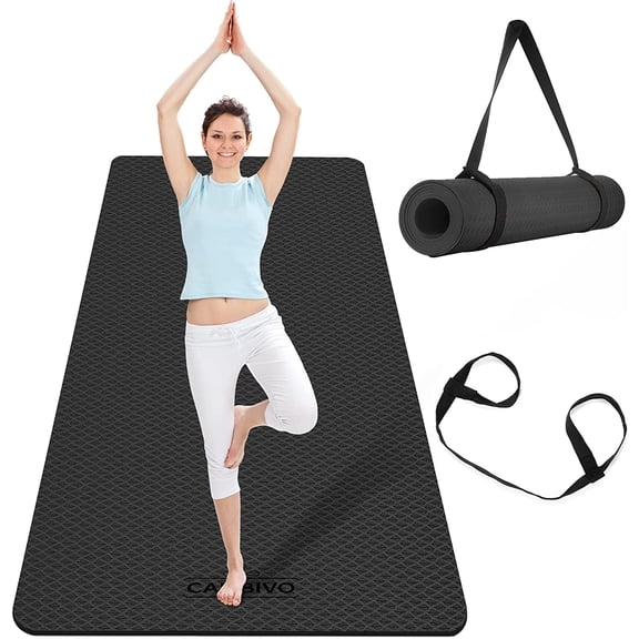 CAMBIVO Extra Wide Yoga Mat for Women and Men, 72"x 32"x 1/4" Eco-Friendly SGS Certified, Large TPE Exercise Fitness Mat for Yoga, Pilates, Workout