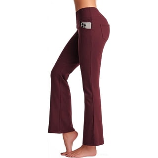CAMBIVO Flare Leggings for Women, Bootcut Yoga Pants with Pockets, Tummy Control Workout Pants Non-See-Through