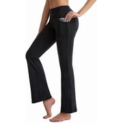 CAMBIVO Flare Leggings for Women, Bootcut Yoga Pants with Pockets, Tummy Control Workout Pants Non-See-Through
