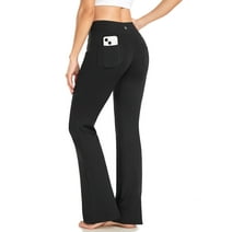 CAMBIVO Flare Leggings for Women, Bootcut Yoga Pants with Pockets, Tummy Control Workout Pants