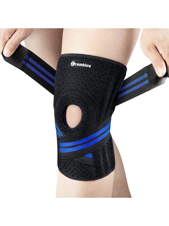 Knee Brace with Side Stabilizers, Knee Sleeve for Knee Pain, Adjustable Knee Braces and Supports with Patella Gel Pads for Meniscus Tear, ACL, MCL, Arthritis, Joint Pain, Unisex, M
